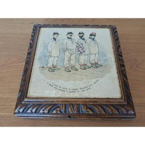 Jérôme Thibouville Lamy, Musical Coaster, Sarreguemines Tile, Early 20th Century.