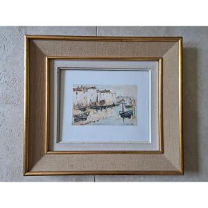 Les Martigues, Watercolor, Signed, 20th Century. 