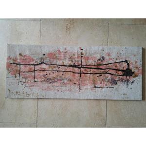 Abstraction, Oil On Canvas, Signed, Year 76.