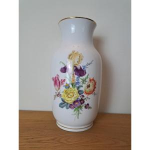 Meissen, Large Vase, Flowers, Porcelain, 20th Century.