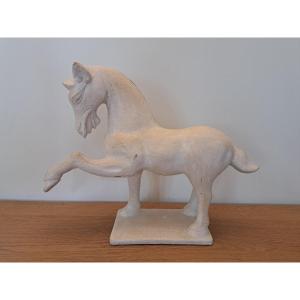 Tang Horse, Patinated Terracotta, 20th Century.