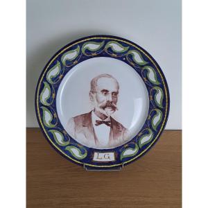 Creil And Montereau, Large Round Dish, Earthenware, 19th Century. 