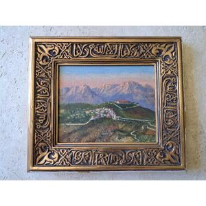 C.muller, View Of Algeria, Oil On Cardboard, Astolfi Frame, 20th Century.