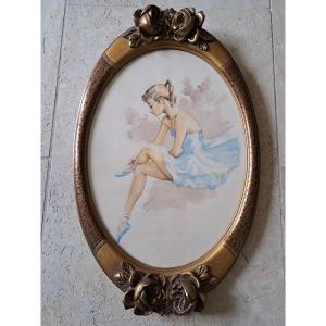 Dancer, Watercolor, Early 20th Century.