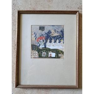 Indian Miniature, Discovery Of The Image Of Sri Nathji, Pigments On Paper, 18th/19th Century. 