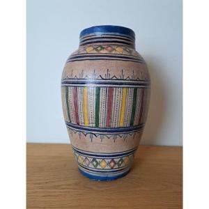 Serghini, Vase, Mille Pattes, Ceramic, Morocco Safi, 20th Century. 