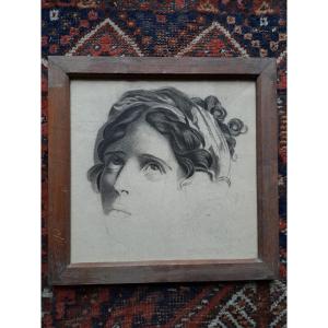 After Antiquity, Portrait Of A Woman, Sketch, Drawing, 19th Century.
