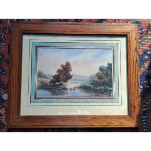 Windmills, Watercolor, 19th Century.