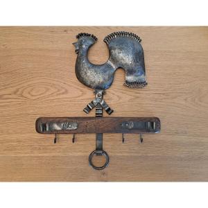 Archelle Au Coq, Metal And Wood, Early 20th Century.