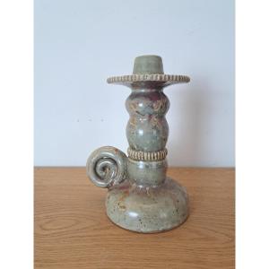 Georges Robin, Lamp Base Forming A Candle Holder, Ceramic, 1960s. 