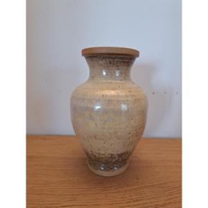 Michel Delmotte, Vase, Glazed Stoneware, 20th Century. 