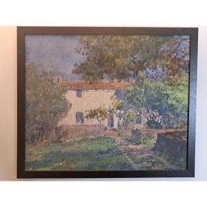 The House At The End Of The Road, Oil On Canvas, Early 20th Century. 