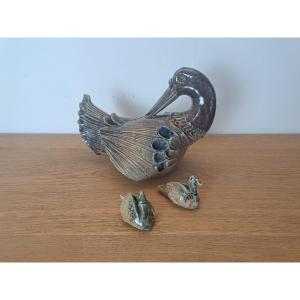 Cane And Ducklings, Ceramic, 20th Century.
