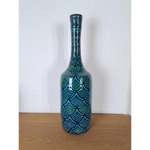 Safi, Morocco, Large Bottle Vase, Ceramic, 20th Century. 