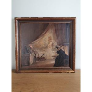 Lucien Emery (1874-1965), Interior Scene, Oil On Panel, 20th Century. 
