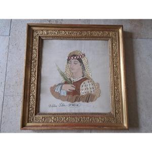 Saint Rose, Embroidery, Silk, 1836. 