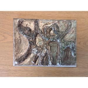Robert Pérot, Dancing Figures, Ceramic Plaque, Vallauris, 20th Century. 