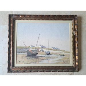 Bourcart, Breton Seaside, Watercolor, Late 19th/early 20th Century.