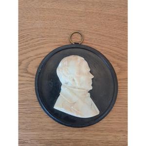 Profile Of A Man, Marble Miniature, Early 19th Century. 