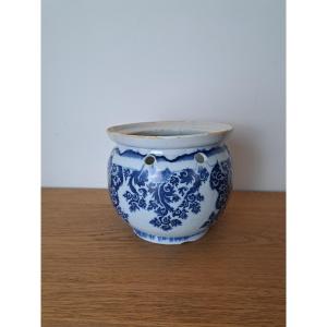 Rouen Earthenware Pot Cover, 18th Century.