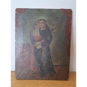 Saint Anthony Of Padua, Oil On Canvas, Late 18th/early 19th Century. 
