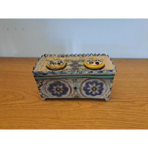 Pierre De Verclos, Inkwell, Ceramic, Nabeul, Tunisia, Circa 1920.