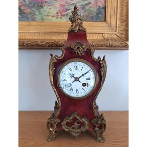 Adolphe Mougin, Rocaille Cartel, Red Tortoiseshell And Bronze, 19th Century. 