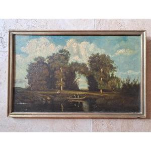 Boat Trip, Oil On Panel, 19th Century.