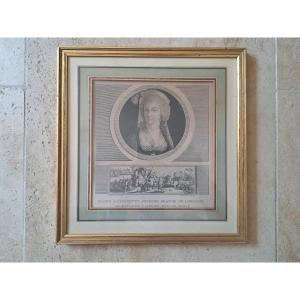 Marie Antoinette, Etching By Duplessis Bertaux, 18th Century.