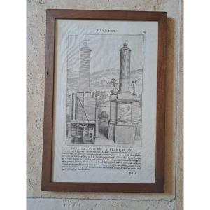 Vitruvius, The Clock Of Ctesibius, Engraving Plate, 17th Century.