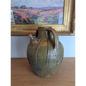 Jar Or Jug For Walnut Oil, Glazed Terracotta, 18th Century. 