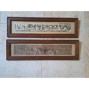 Two English Engravings , Chasse à Courre And Carriages , Early XX°.