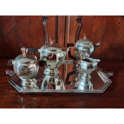 Tea / Coffee Service, Silver Plated, Art Deco. XX °.