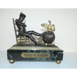 Napoleon Bonaparte Clock In Bronze And Marble Signed Barbedienne Founder
