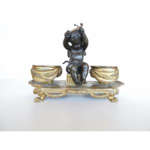 Napoleon III Gilt Bronze Inkwell