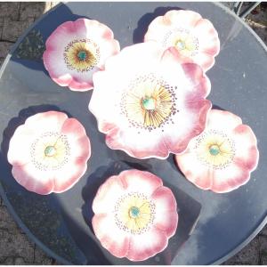 Set Of Colored Earthenware 19th Century