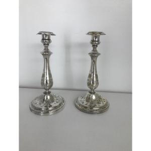 Pair Of Christofle Candlesticks 