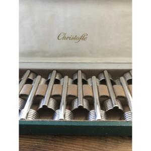 12 Christofle Knife Holders, Wave Model 