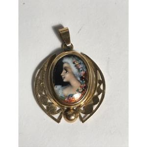 Gold And Enamel Pendant