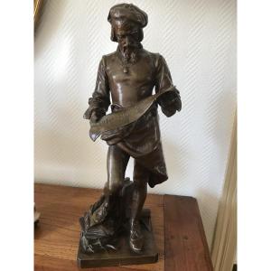 Bronze With Brown Patina Attributed To Adrien étienne Gaudez