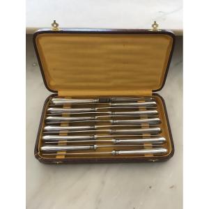 Box Of 12 Christofle Spatours Knives