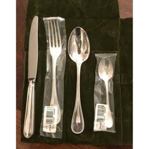 Christofle Albi Pattern 4-piece Sterling Silver Cutlery Set 
