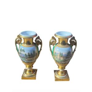 Pair Of Vases - Restoration Period 