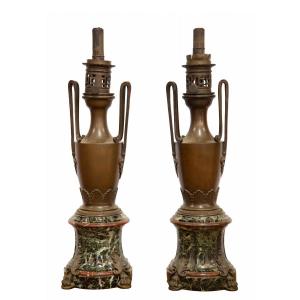 Pair Of Neo-empire Lamp - Napoleon III Period