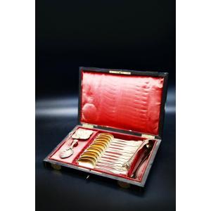 Napoleon III Box - Tea Service In Vermeille