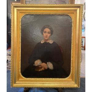 Portrait Of Madame Daynaut By Gibert In 1859