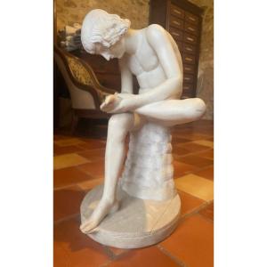 Thorn Shooter In Alabaster Height 60 Cm Signed