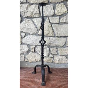 Large Neo-gothic Wrought Iron Candlestick Lamppost