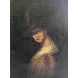 Portrait In The Style Of Frans Hals, 18th Century 