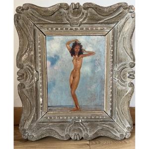 Jean Gabriel Domergue Nude On Hardboard Frame Mouth